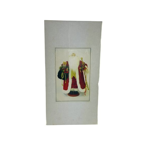 Vintage Santa Claus Figurine With Gift Bag & Staff Christmas Holiday Decoration - Picture 8 of 16